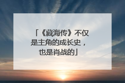 《藏海传》不仅是主角的成长史，也是肖战的