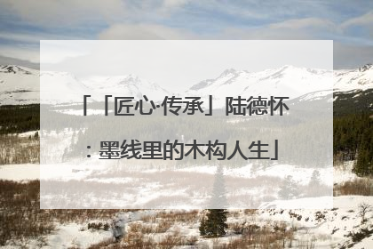 「匠心·传承」陆德怀：墨线里的木构人生