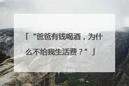 “爸爸有钱喝酒，为什么不给我生活费？”
