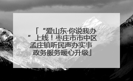 “爱山东·你说我办”上线！枣庄市市中区孟庄镇听民声办实事 政务服务暖心升级