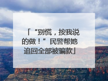 “别慌，按我说的做！”民警帮她追回全部被骗款