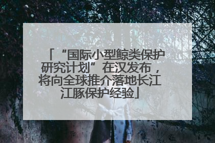 “国际小型鲸类保护研究计划”在汉发布，将向全球推介落地长江江豚保护经验