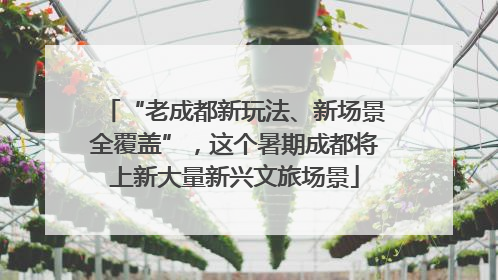 “老成都新玩法、新场景全覆盖”，这个暑期成都将上新大量新兴文旅场景