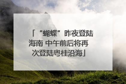 “蝴蝶”昨夜登陆海南 中午前后将再次登陆粤桂沿海
