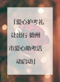 爱心护考礼让出行 德州市爱心助考活动启动