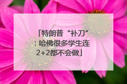 特朗普“补刀”：哈佛很多学生连2+2都不会做