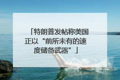 特朗普发帖称美国正以“前所未有的速度储备武器”