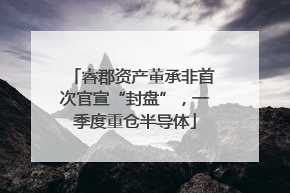 睿郡资产董承非首次官宣“封盘”，一季度重仓半导体