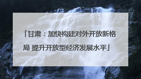 甘肃：加快构建对外开放新格局 提升开放型经济发展水平