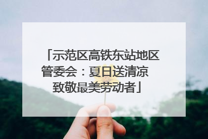 示范区高铁东站地区管委会：夏日送清凉 致敬最美劳动者