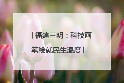 福建三明：科技画笔绘就民生温度