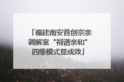 福建南安首创宗亲调解室“祠谱亲和”四维模式显成效