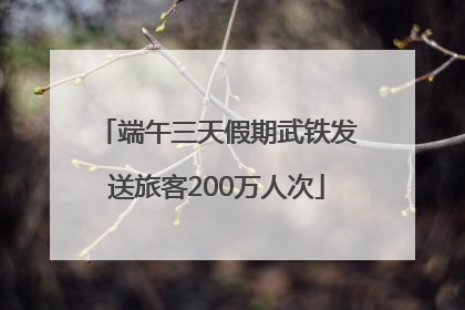 端午三天假期武铁发送旅客200万人次