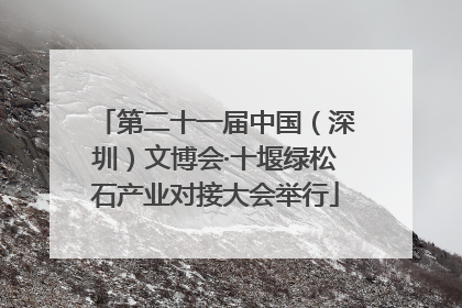 第二十一届中国（深圳）文博会·十堰绿松石产业对接大会举行