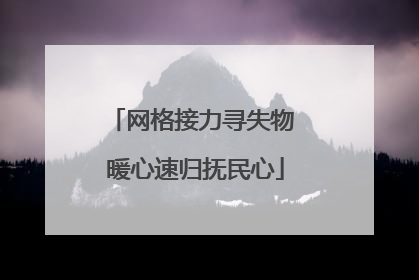 网格接力寻失物 暖心速归抚民心