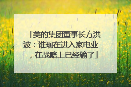 美的集团董事长方洪波：谁现在进入家电业，在战略上已经输了