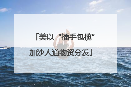 美以“插手包揽”加沙人道物资分发