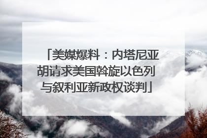 美媒爆料：内塔尼亚胡请求美国斡旋以色列与叙利亚新政权谈判