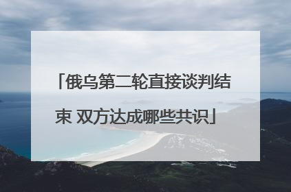俄乌第二轮直接谈判结束 双方达成哪些共识