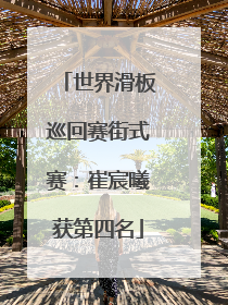 世界滑板巡回赛街式赛：崔宸曦获第四名