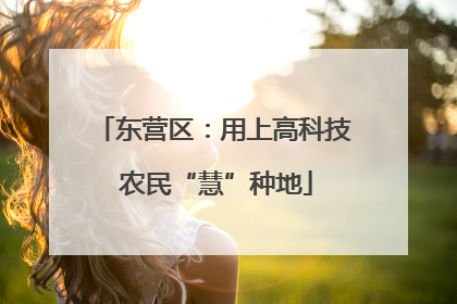 东营区：用上高科技 农民“慧”种地