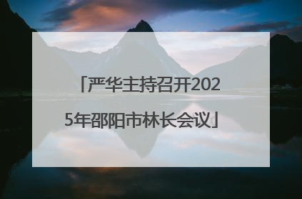 严华主持召开2025年邵阳市林长会议
