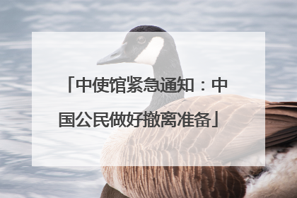 中使馆紧急通知：中国公民做好撤离准备