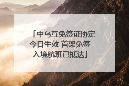 中乌互免签证协定今日生效 首架免签入境航班已抵达