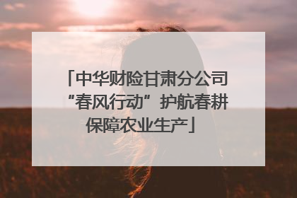 中华财险甘肃分公司“春风行动”护航春耕 保障农业生产