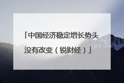 中国经济稳定增长势头没有改变（锐财经）