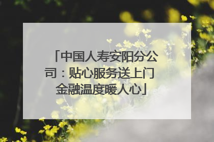 中国人寿安阳分公司：贴心服务送上门 金融温度暖人心