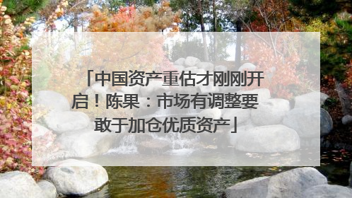 中国资产重估才刚刚开启！陈果：市场有调整要敢于加仓优质资产
