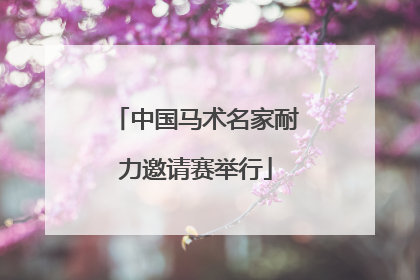 中国马术名家耐力邀请赛举行
