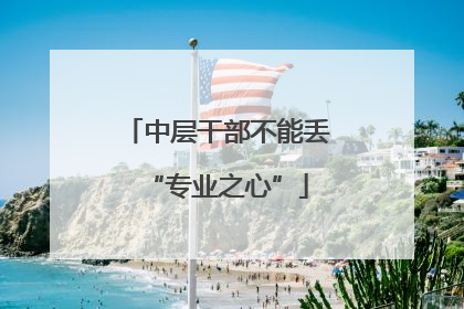 中层干部不能丢“专业之心”