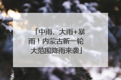 中雨、大雨+暴雨！内蒙古新一轮大范围降雨来袭
