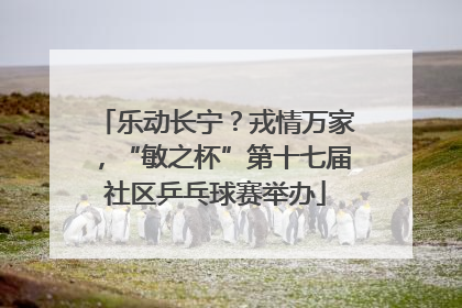 乐动长宁？戎情万家，“敏之杯”第十七届社区乒乓球赛举办