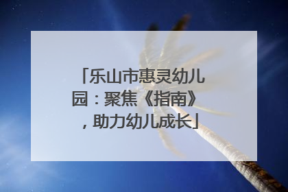 乐山市惠灵幼儿园：聚焦《指南》，助力幼儿成长