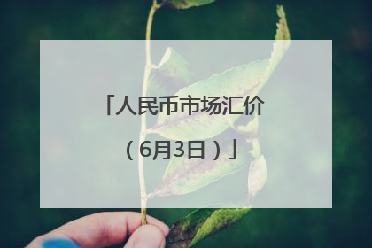 人民币市场汇价（6月3日）