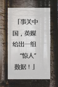 事关中国，英媒给出一组“惊人”数据！