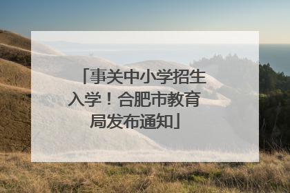 事关中小学招生入学！合肥市教育局发布通知