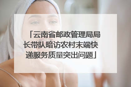 云南省邮政管理局局长带队暗访农村末端快递服务质量突出问题