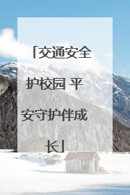 交通安全护校园 平安守护伴成长