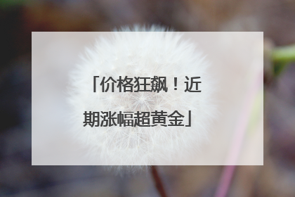 价格狂飙！近期涨幅超黄金