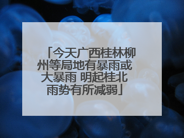 今天广西桂林柳州等局地有暴雨或大暴雨 明起桂北雨势有所减弱