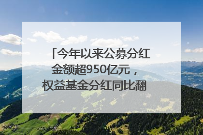 今年以来公募分红金额超950亿元，权益基金分红同比翻倍｜招财猫