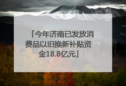 今年济南已发放消费品以旧换新补贴资金18.8亿元