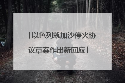 以色列就加沙停火协议草案作出新回应