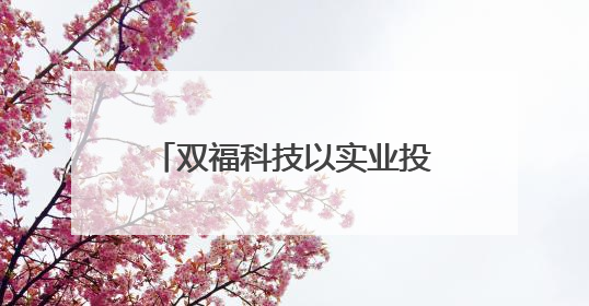 双福科技以实业投资服务领航低空商贸创新发展新潮流