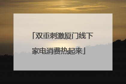 双重刺激厦门线下家电消费热起来