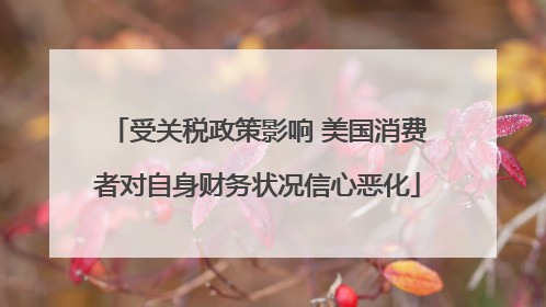 受关税政策影响 美国消费者对自身财务状况信心恶化